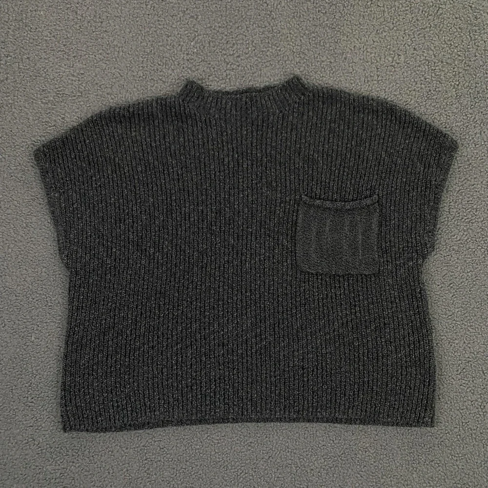 FP Beach Sweater Womens Large Gray Cover Up Pocket‎ Knit Pullover